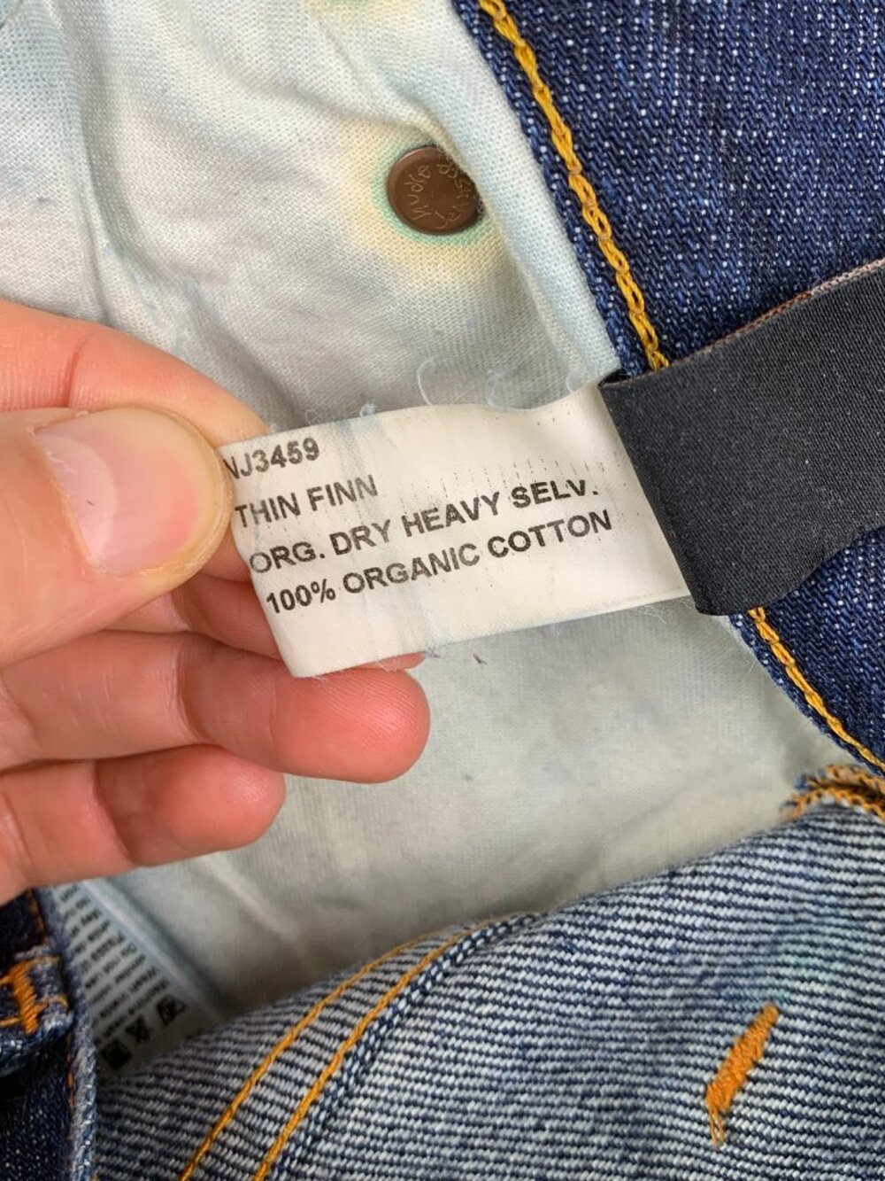 Nudie Jeans Men Pants 28 Dark Blue Selvedge Denim Thin Finn Organic Cotton 28x32 - Picture 11 of 14